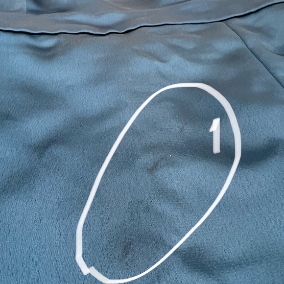 New Lovely Size 4 High Neck Backless Maxi Dress w/Slim Belt Atlantic Blue *Stain - Picture 6 of 16